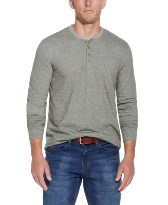 Weatherproof Vintage Men's Long Sleeved Microstripe Henley T-shirt