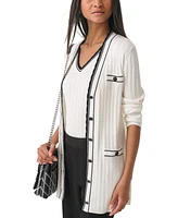 Karl Lagerfeld Paris Women's Lace-Trim Cardigan Sweater, Regular & Petite