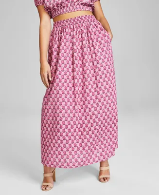 And Now This Women's Printed Cotton Maxi Skirt, Created for Macy's