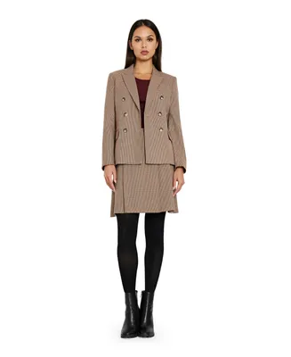 Tahari Asl Women's Houndstooth Double Breasted Blazer