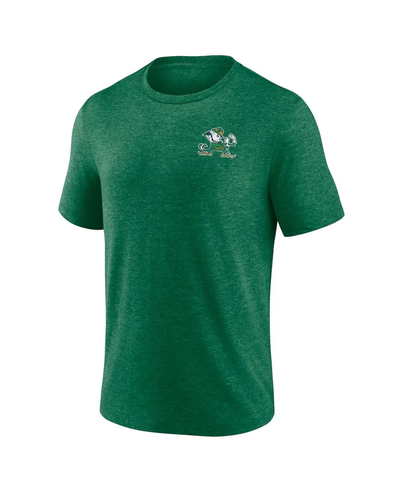 Men's Fanatics Heather Green Notre Dame Fighting Irish Old-School Bold Tri-Blend T-shirt