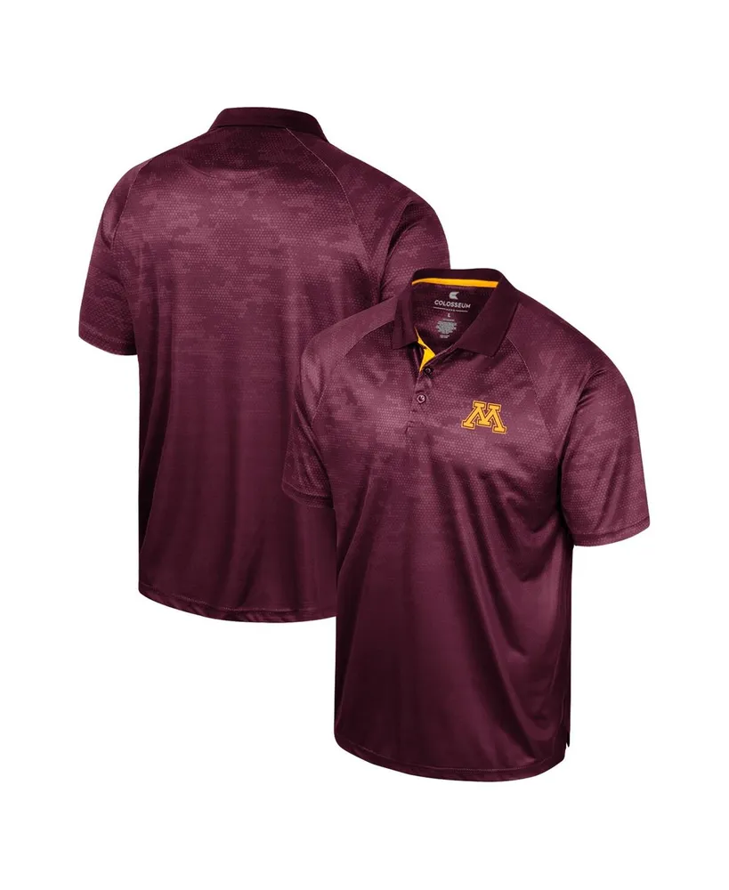 Men's Colosseum Maroon Minnesota Golden Gophers Honeycomb Raglan Polo Shirt