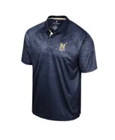 Men's Colosseum Navy Midshipmen Honeycomb Raglan Polo Shirt