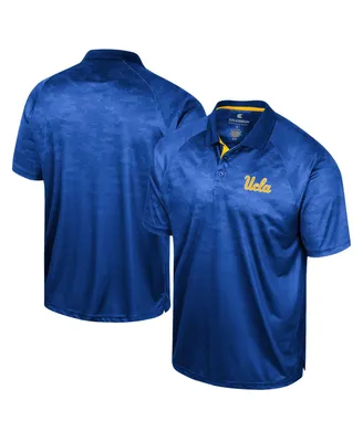 Men's Colosseum Blue Ucla Bruins Honeycomb Raglan Polo Shirt