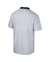 Men's Colosseum White, Navy Auburn Tigers Print Stripe Polo Shirt
