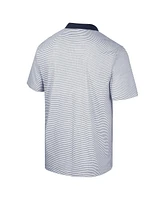 Men's Colosseum White, Navy Illinois Fighting Illini Print Stripe Polo Shirt