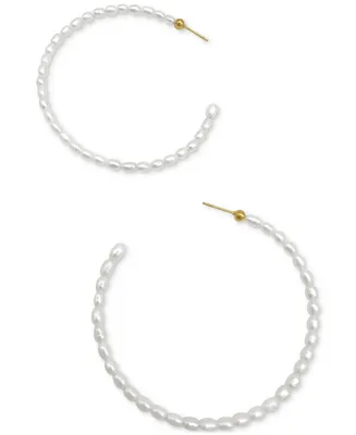 Adornia Seed Imitation Pearl Hoop Earrings