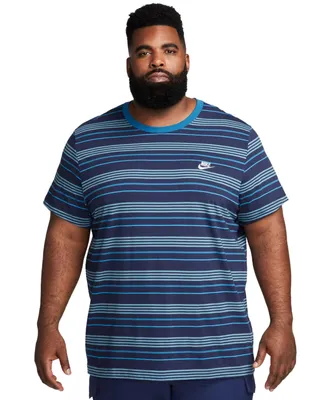 Nike Men's Sportswear Striped Futura Logo T-Shirt