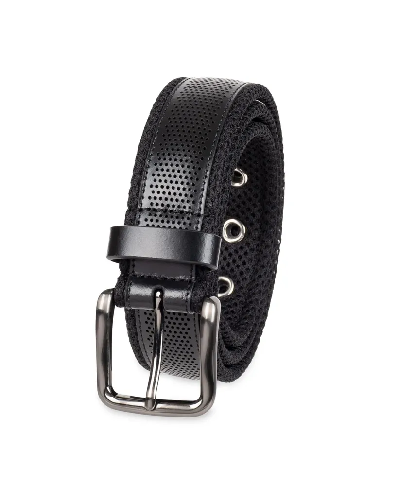 Tommy Bahama Men's Neoprene with Perforated Leather Overlay Casual Belt