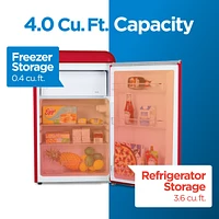 Commercial Cool 4.0 Cu. Ft. Retro Refrigerator,Red