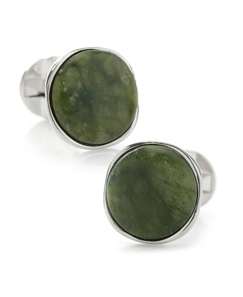 Ox & Bull Trading Co. Men's Seraphinite Stone Sterling Silver Cufflinks