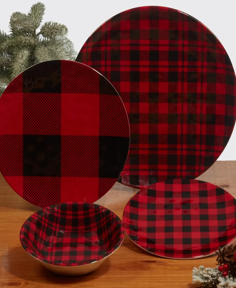 Certified International Buffalo Plaid 11" Set of 6 Salad Plate