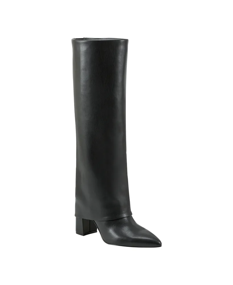 Marc Fisher Women's Fadila Fold Over Cuff Knee High Dress Boots