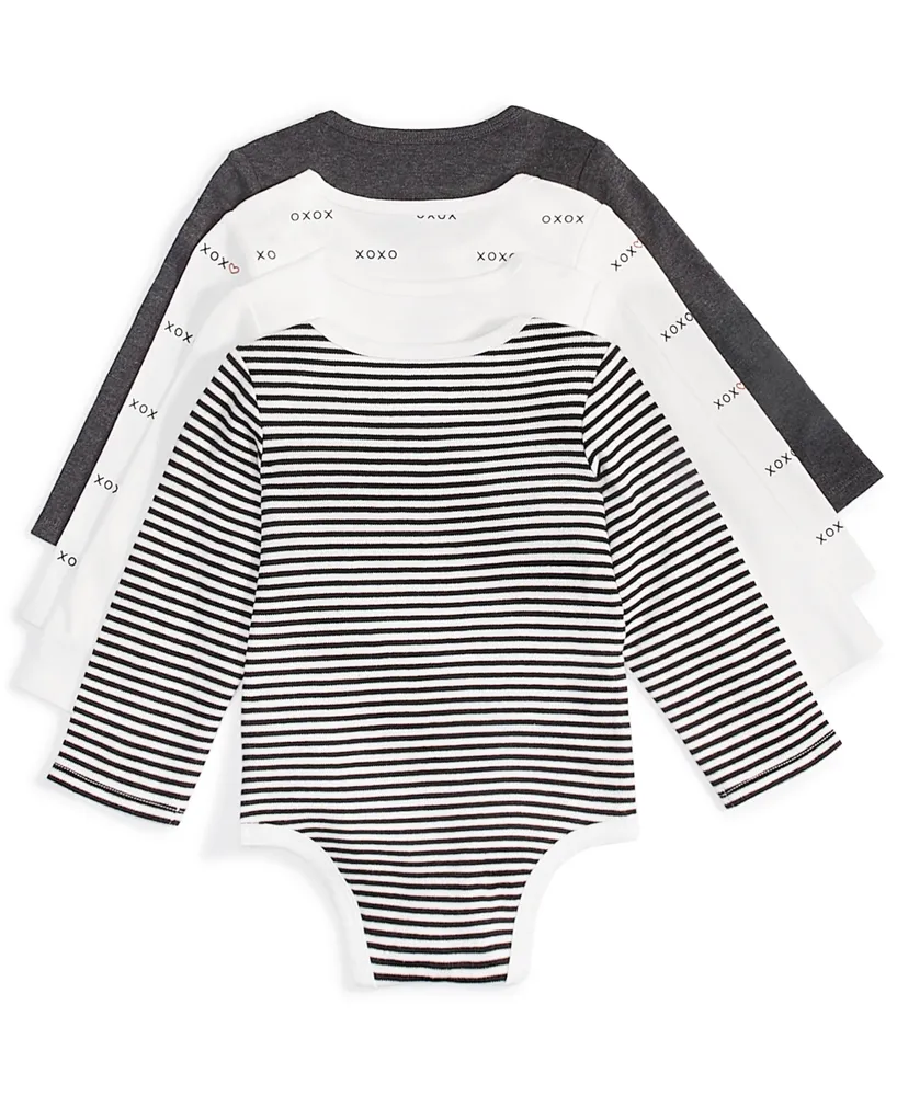 First Impressions Baby Boys Xo Cotton Bodysuits, Pack of 4, Created for Macy's