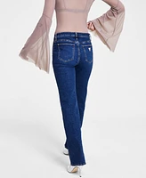 Guess Women's Whiskered Faded-Front Bootcut Denim Jeans