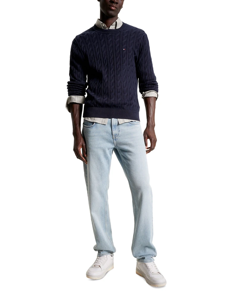 Tommy Hilfiger Men's Classic Cable Crewneck Sweater