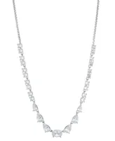 Eliot Danori Silver-Tone Mixed Crystal 15" Adjustable Statement Necklace, Created for Macy's