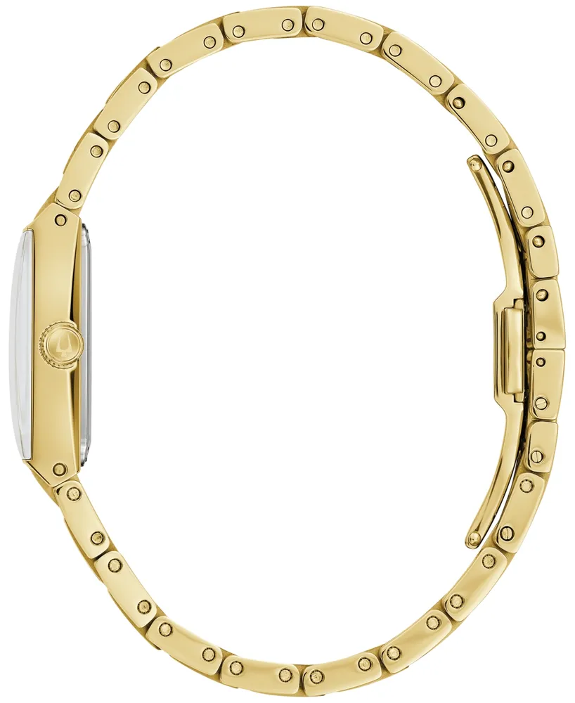 Bulova Women's Marc Anthony Modern Quadra Diamond Accent Gold-Tone Stainless Steel Bracelet Watch 21mm - Gold