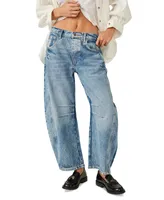 Free People Women's We The Free Good Luck Mid-Rise Barrel Jeans