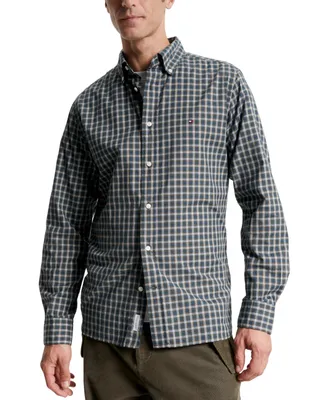 Tommy Hilfiger Men's Natural Soft Flex Regular-Fit Mini Tartan Shirt