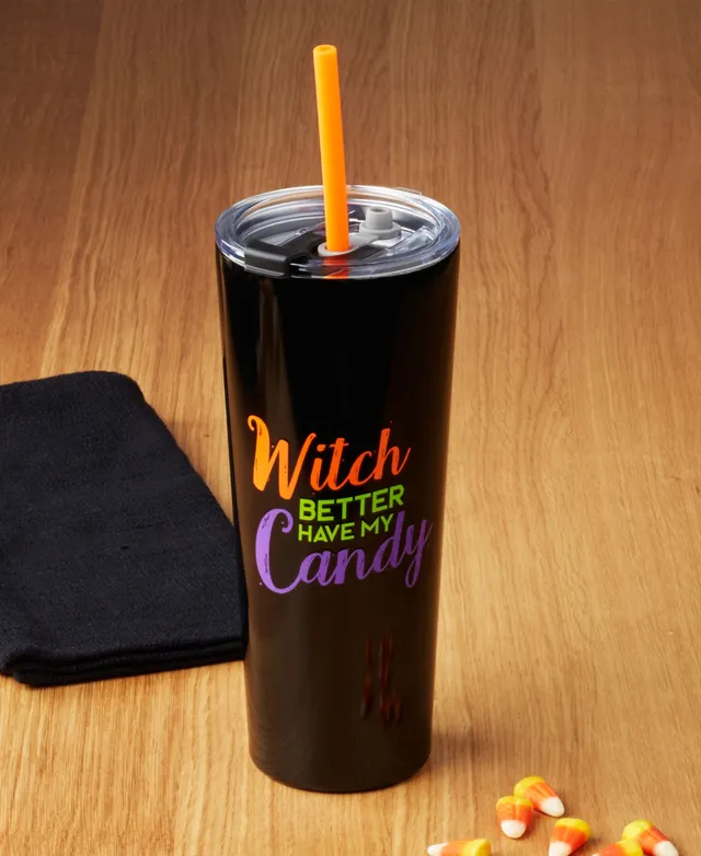 Cambridge Witch Candy Insulated Tumbler with Straw, 24 oz - Black