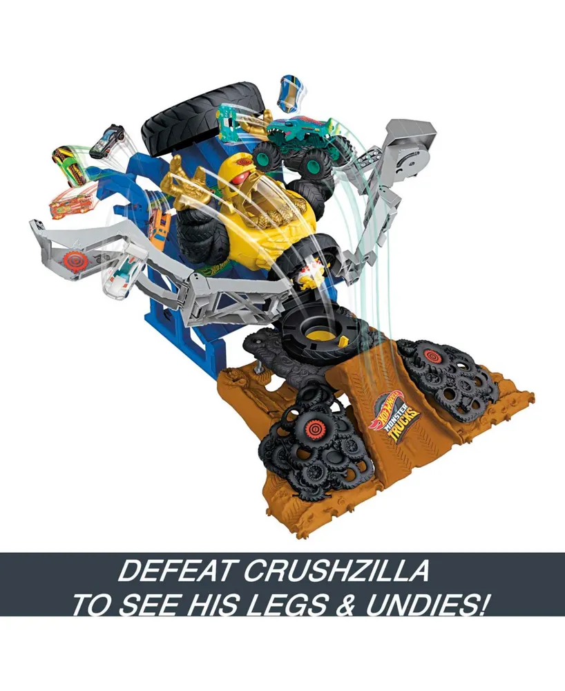 Hot Wheels Monster Trucks Arena Smashers Mega-Wrex Vs Crushzilla Takedown Playset - Multi