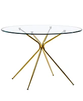 Best Master Furniture Preston 29" Glass Modern Round Dining Table