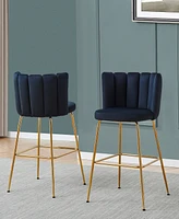 Best Master Furniture Elegante 41" Velvet Bar Stools, Set of 2