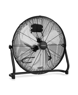 20 Inches High Velocity Floor Fan, Portable Pivoting Fan with 3 Powerful Speeds