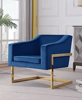 Best Master Furniture Hampshire 31" Velvet with Stainless Steel Modern Accent Chair