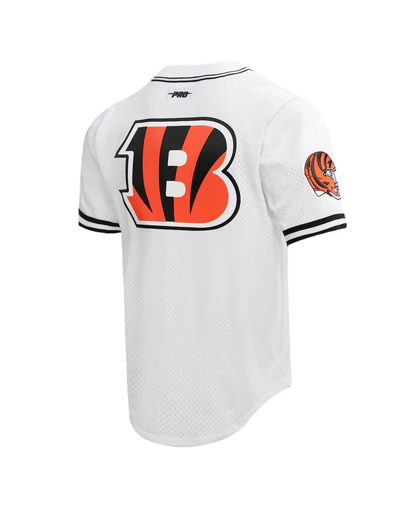 Men's Pro Standard Joe Burrow White Cincinnati Bengals Baseball Player Button-Up Shirt