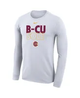 Men's and Women's Nike White Bethune-Cookman Wildcats 2023 On Court Bench Long Sleeve T-shirt