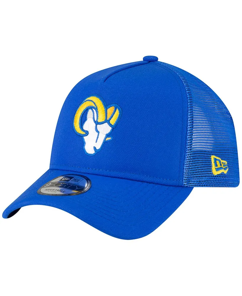 Men's New Era Royal Los Angeles Rams A-Frame Trucker 9FORTY Adjustable Hat