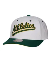 Men's Mitchell & Ness White Oakland Athletics Cooperstown Collection Pro Crown Snapback Hat