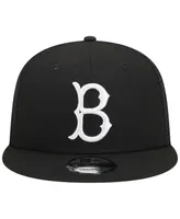 Men's New Era Black Brooklyn Dodgers Cooperstown Collection Trucker 9FIFTY Snapback Hat