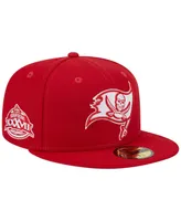 Men's New Era Scarlet Tampa Bay Buccaneers Super Bowl Xxxvii Main Patch 59FIFTY Fitted Hat