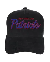 Big Boys and Girls Mitchell & Ness Black New England Patriots Times Up Precurved Trucker Adjustable Hat