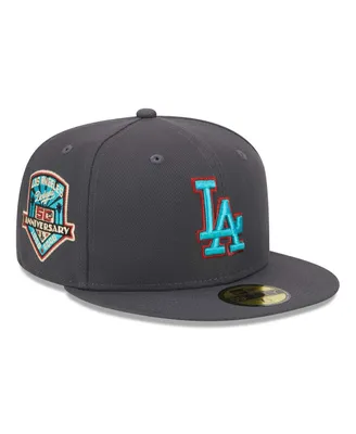 Men's New Era Graphite Los Angeles Dodgers Print Undervisor 59FIFTY Fitted Hat