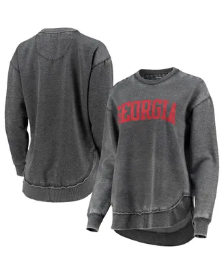 Women's Pressbox Georgia Bulldogs Vintage-Like Wash Pullover Sweatshirt