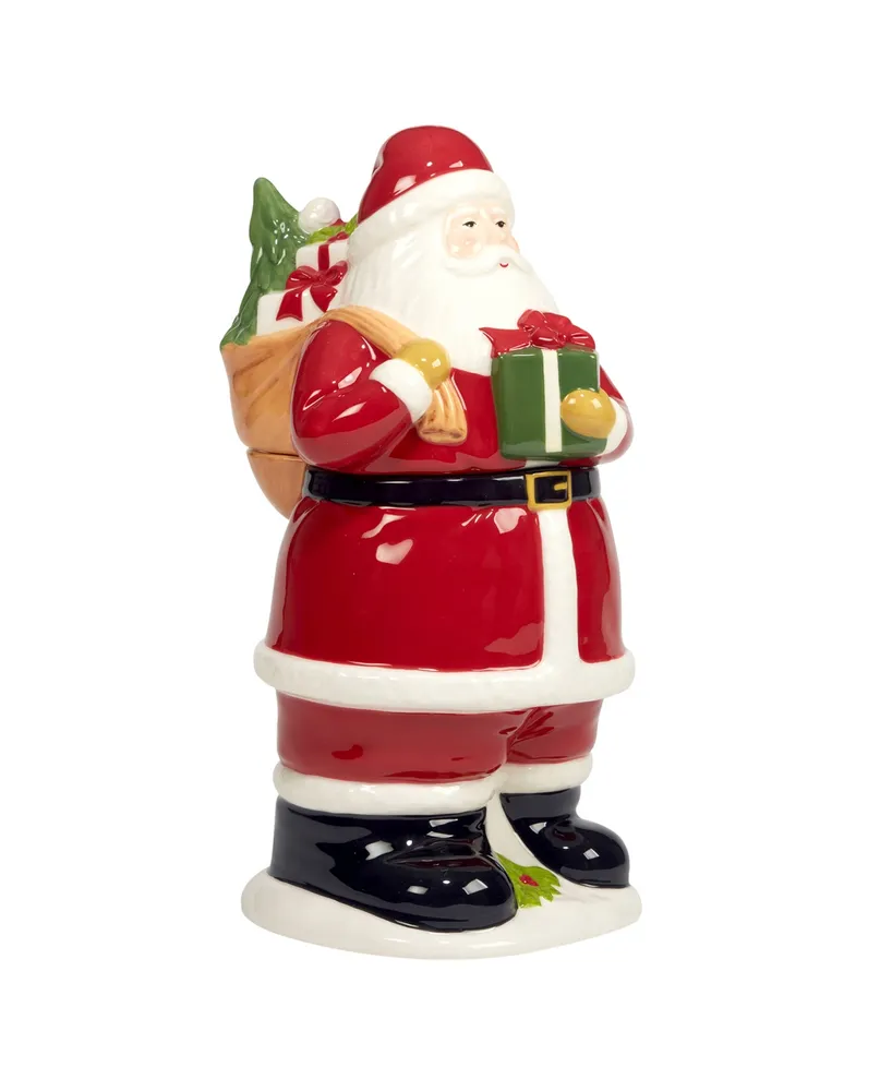 Certified International Joy of Christmas 3-d Santa Cookie Jar