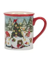 Certified International Christmas Gnomes 16 oz Mugs Set of 4, Service for 4