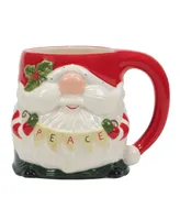 Certified International Christmas 18 oz 3-d Gnome Mugs Set of 4, Service for 4