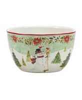 Certified International Joy of Christmas 24 oz Ice Cream Bowls Set of 4