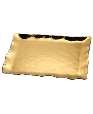 Certified International Gold-Silver Tone Coast Rectangular Platter