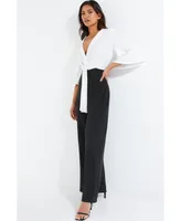 Women's Two Toned Scuba Crepe Jumpsuit