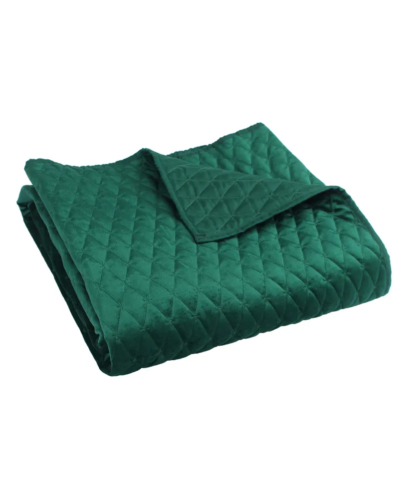 Levtex Empire Rich Emerald Velvet Reversible Quilted Throw, 50" x 60"