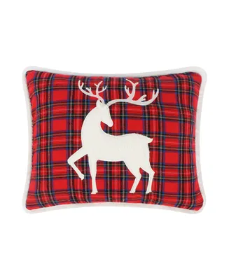 Levtex Tatum Pines Holiday Plaid Deer Decorative Pillow, 14" x 18"
