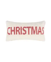 Levtex Joulset Christmas Applique Decorative Pillow, 12" x 24"