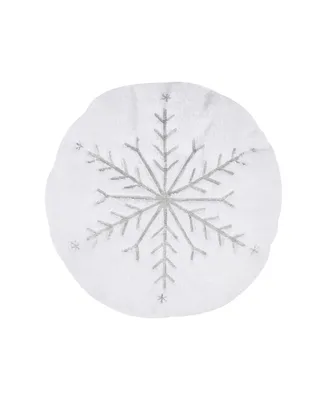 Levtex O Christmas Tree Snowflake Decorative Pillow, 16" Round