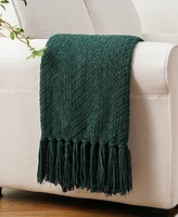 Battilo Classic Textured Woven Micro Chenille Throw